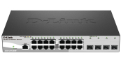 D-Link DGS-1210-20/ME/A1A Управляемый L2 коммутатор с 16 портами 10/100/1000Base-T и 4 портами 1000Base-X SFP