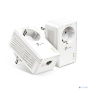 TP-Link TL-PA7017P KIT AV1000 Комплект гигабитных адаптеров Powerline со встроенной розеткой 