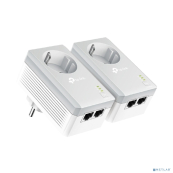 TP-Link TL-PA4020P KIT AV600 Комплект 2-портовых адаптеров Powerline со встроенной розеткой TP-Link TL-PA4020P KIT AV600 Комплект 2-портовых адаптеров Powerline со встроенной розеткой