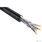 Кабель NEOMAX [NM10041] U/UTP cat.5e 4 пары (305 м) 0.51 мм (24 AWG) Медь, внешний, стальной трос 2.0мм, PE, черный;  Fluke Tested 