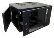 Шкаф настенный 19, 6U TWT TWT-CBWNG-6U-6x6-BK 550x600, стеклянная дверь, черный 