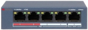 HiWatch DS-S504P(B) 5x100Mb 4PoE+ 35W Коммутатор неуправляемый
