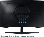 LCD Samsung 27" S27CG550EI {VA Curved 2560x1440 165Hz 1ms 16:9 300cd 2500:1 HDMI DisplayPort HDR10} [LS27CG550EIXCI] 