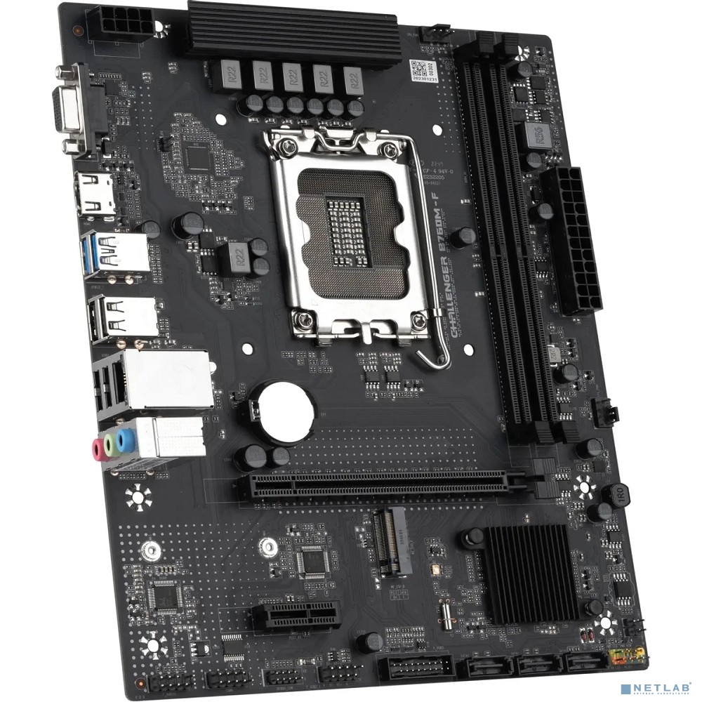 MAXSUN MS-Challenger B760M-F (Socket 1700, mATX, 2*DDR4, VGA/HDMI, 3*SATA3, 1*M.2, 1xPCI-E x16 /1xPCI-E x, 4*USB 2.0, 2*USB 3.2 Gen1 , LAN 1*1G, RTL)