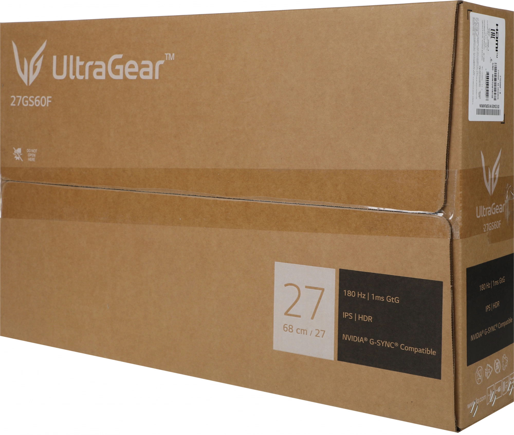 LCD LG 27" 27GS60F-B UltraGear черный {IPS 1920x1080 180Hz 1ms 300cd HDMI DisplayPort}[27gs60f-b.aruz]