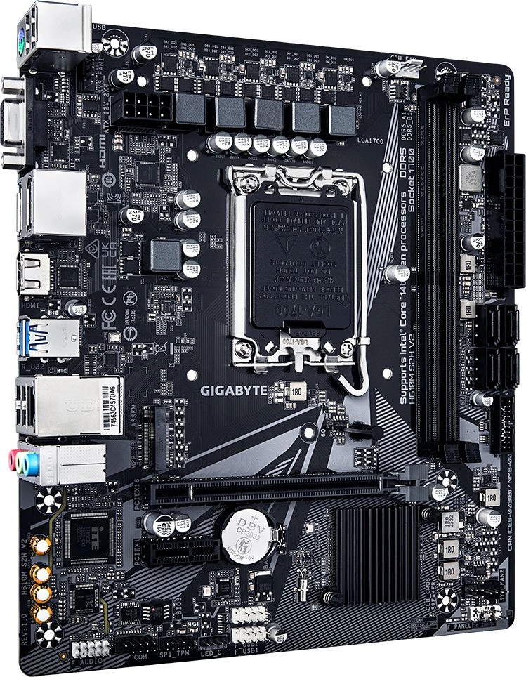 Gigabyte H610M S2H V2 Soc-1700 Intel H610 2xDDR5 mATX AC`97 8ch(7.1) GbLAN+VGA+HDMI+DP