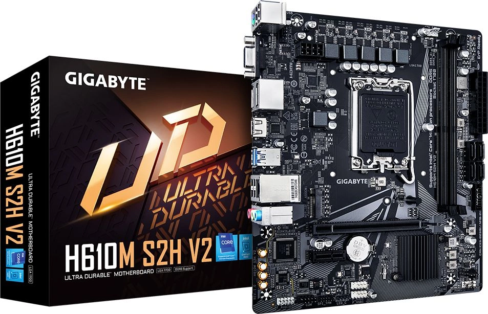 Gigabyte H610M S2H V2 Soc-1700 Intel H610 2xDDR5 mATX AC`97 8ch(7.1) GbLAN+VGA+HDMI+DP