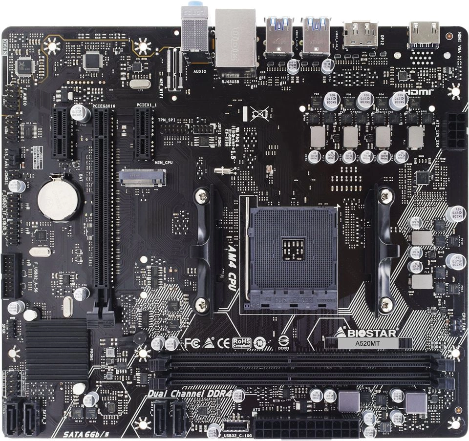 Biostar A520MT {Soc-AM4 AMD A520 2xDDR4 mATX AC`97 8ch(7.1) GbLAN RAID+HDMI+DP} Biostar A520MT {Soc-AM4 AMD A520 2xDDR4 mATX AC`97 8ch(7.1) GbLAN RAID+HDMI+DP}