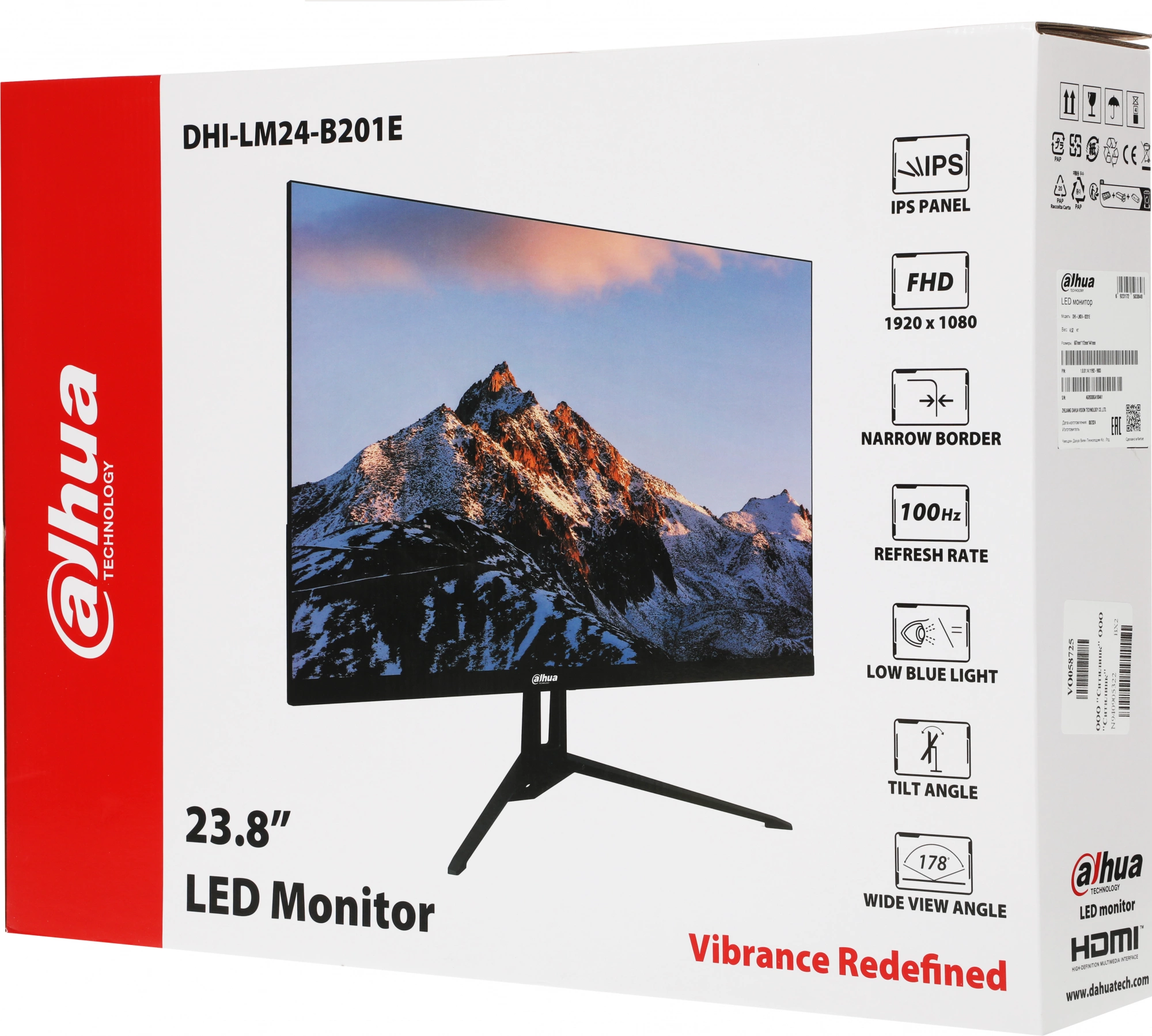 Dahua DHI-LM24-B201E 23.8"; Безрамочный (16:9) FullHD 1920x1080 ЖК-монитор; 100Гц; IPS; VESA 75x75; 1 VGA; 1 HDMI; 1 DP; 1 Аудиовыход Dahua DHI-LM24-B201E 23.8"; Безрамочный (16:9) FullHD 1920x1080 ЖК-монитор; 100Гц; IPS; VESA 75x75; 1 VGA; 1 HDMI; 1 DP; 1 Аудиовыход