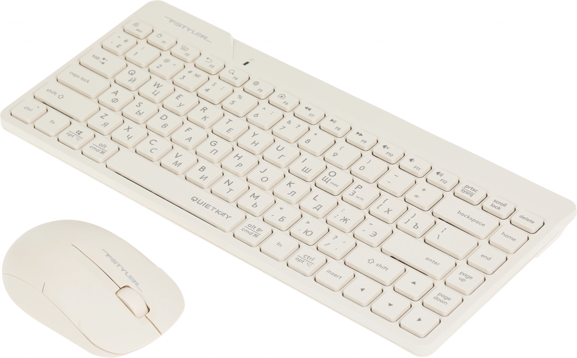 Комплект клавиатура+мышь беспров. A4TECH Fstyler FG2200 Air2 beige (USB, slim) (FG2200 AIR2 BEIGE)