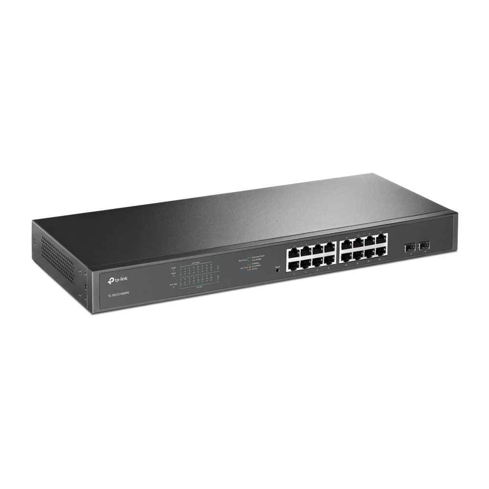 TP-Link TL-SG1218MPE Коммутатор Easy Smart с 18 гигабитными портами (16 портов PoE+) и 2 комбинированными портами RJ45/SFP