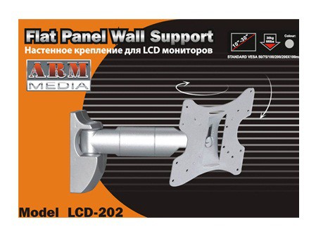 Arm Media LCD-202 черный 15&quot;-43&quot; макс.20кг настенный поворот и наклон