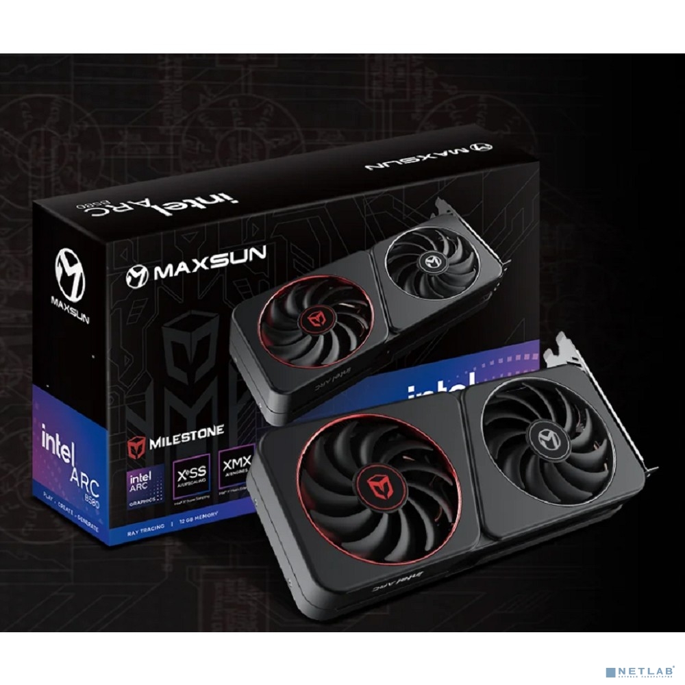 Видеокарта MAXSUN Intel Arc B580 Milestone 12G DDR6, 192bit, 3* DP/HDMI, 2 FAN RTL