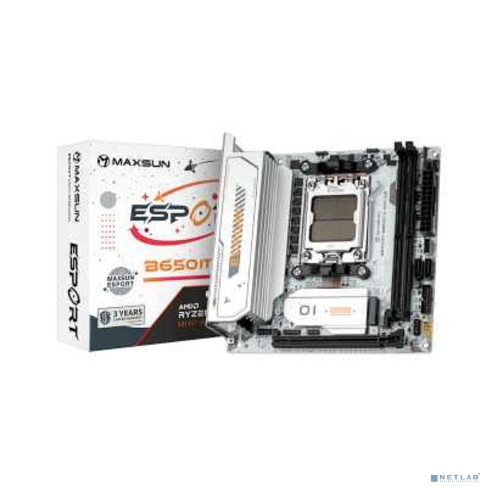 MAXSUN MS-eSport B650ITX WIFI ICE (Socket AM5, mini-ITX, 2*DDR5(96Gb), DP/HDMI,  2*SATA3, 2*M.2,  1*PCIEx16, 4*USB2.0, 2*USB 3.0,  LAN 1*2,5G, Bluetooth5.2,  Wi-Fi 802.11ax, RTL)