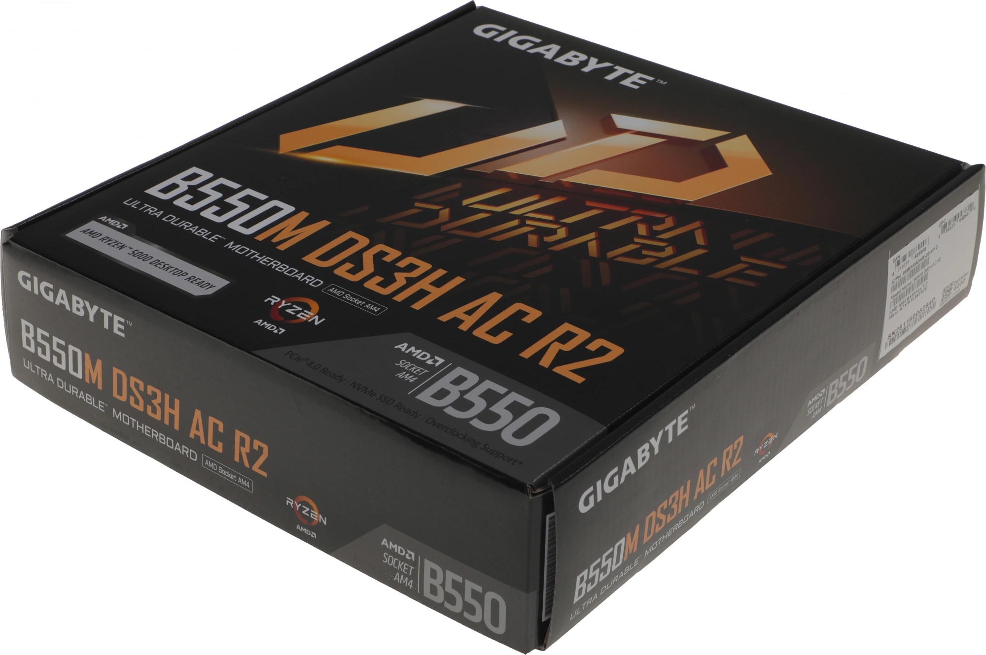 Материнская плата Gigabyte B550M DS3H AC R2 Soc-AM4 AMD B550 4xDDR4 mATX AC`97 8ch(7.1) GbLAN RAID+HDMI+DP Материнская плата Gigabyte B550M DS3H AC R2 Soc-AM4 AMD B550 4xDDR4 mATX AC`97 8ch(7.1) GbLAN RAID+HDMI+DP