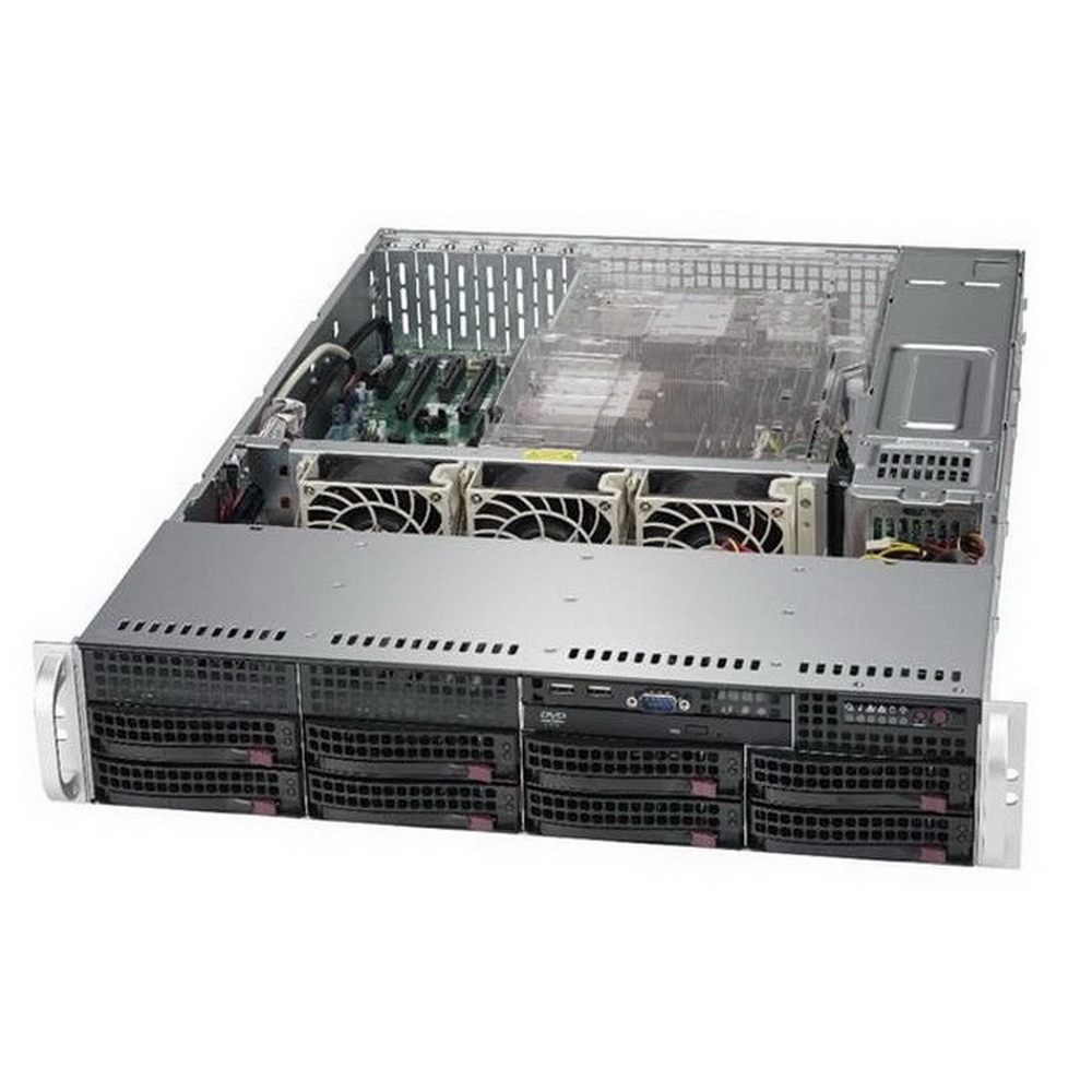 Supermicro CSE-825TQC-R802LPB 2U SC825TQC  8 x 3.5; hot-swap SAS3/SATA  LP Chassis Redundant 800W PWS