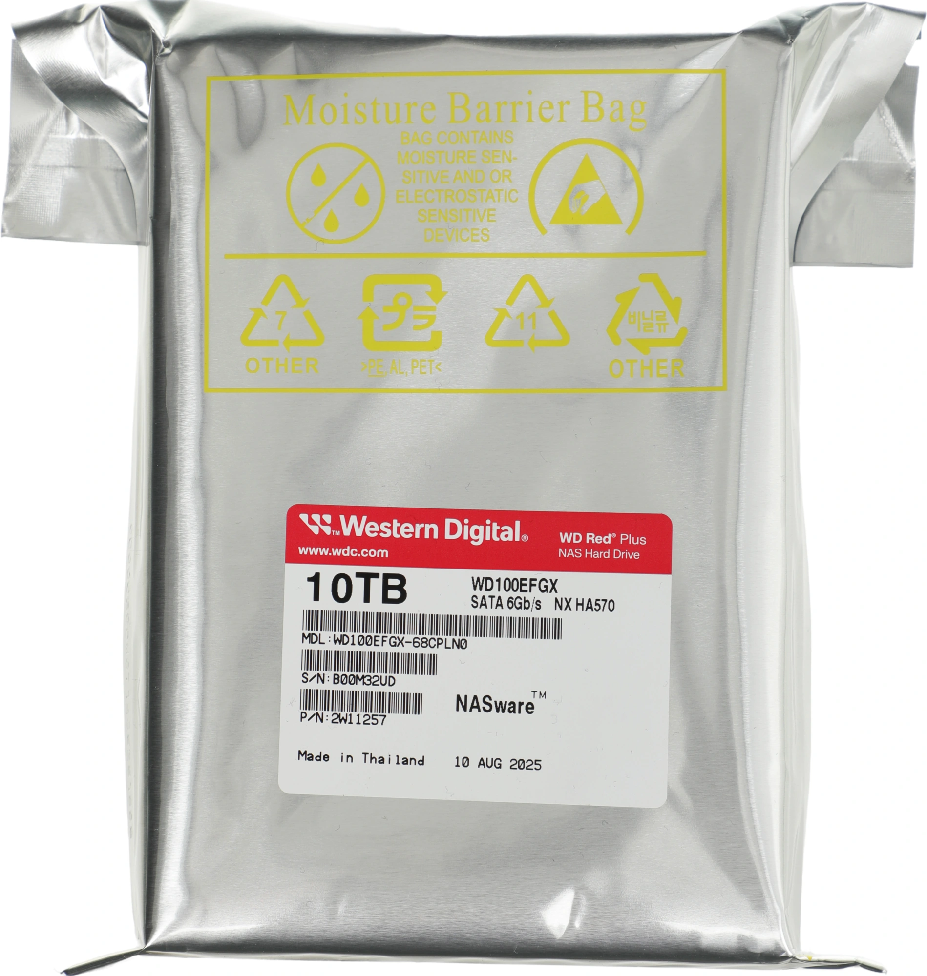 10TB WD Red Plus (WD100EFGX) {Serial ATA III, 7200- rpm, 256Mb, 3.5", NAS Edition}