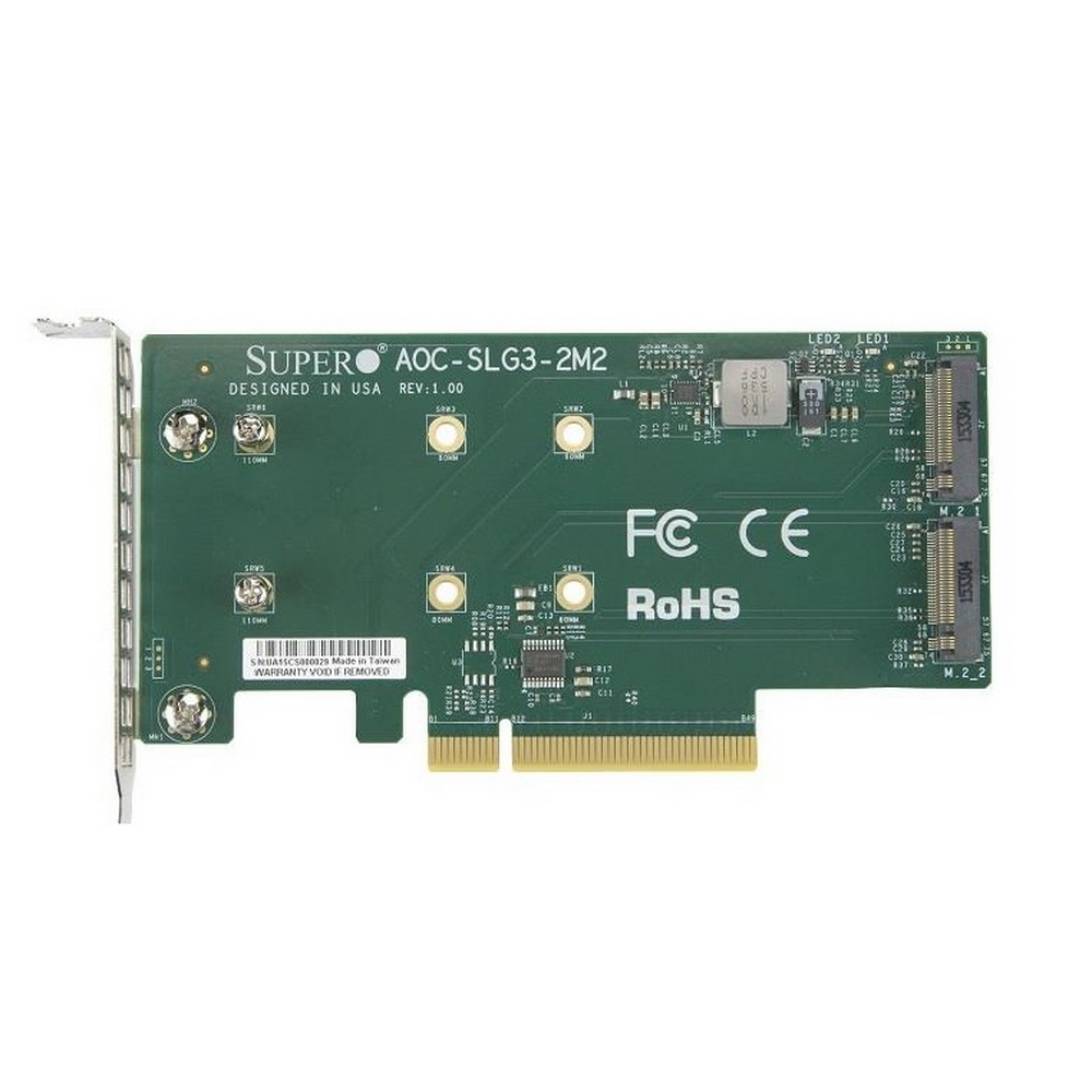 Плата расширения Supermicro AOC-SLG3-2M2-O
