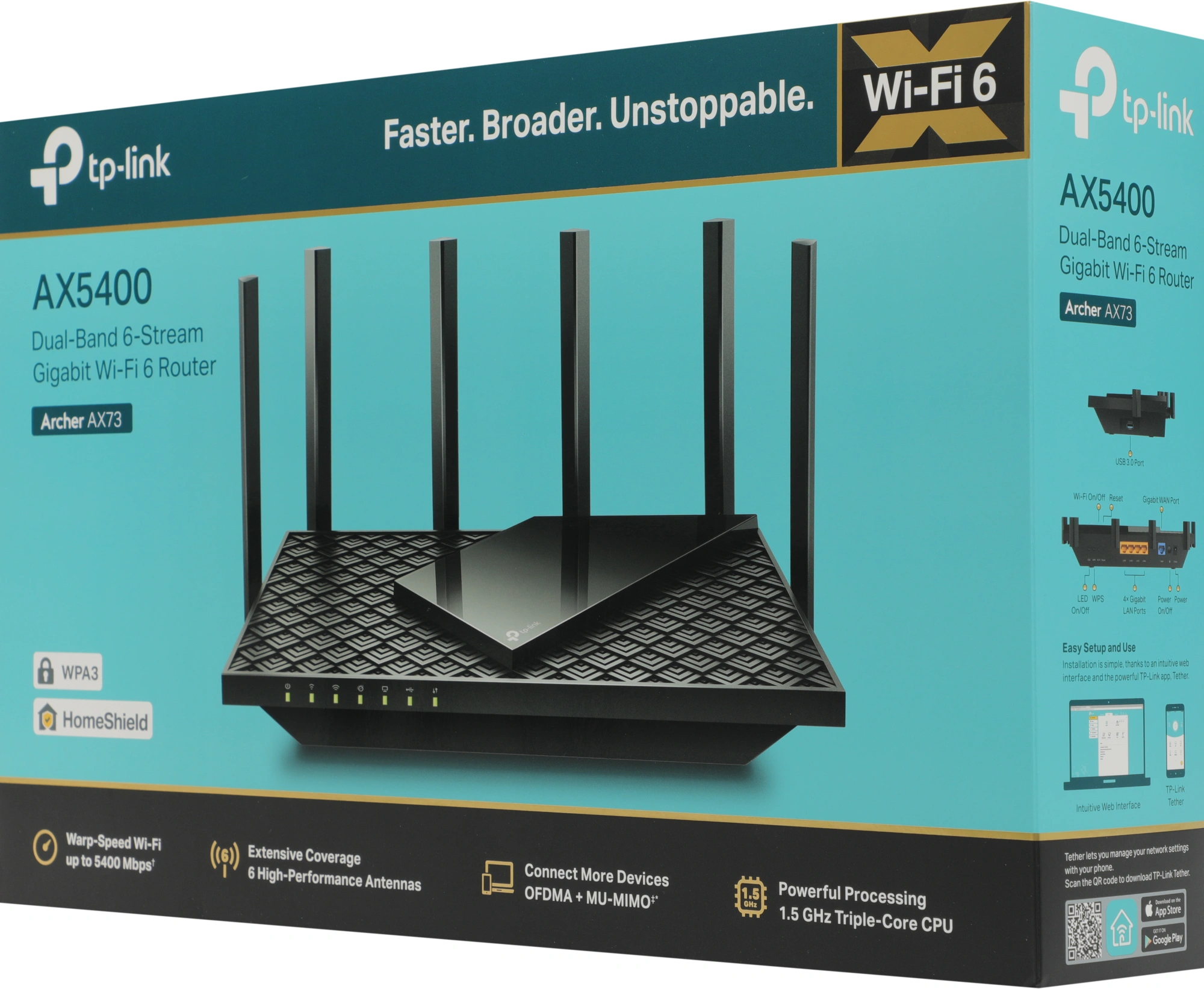 TP-Link Archer AX73 Двухдиапазонный гигабитный роутер Wi-Fi AX5400 с поддержкой Mesh