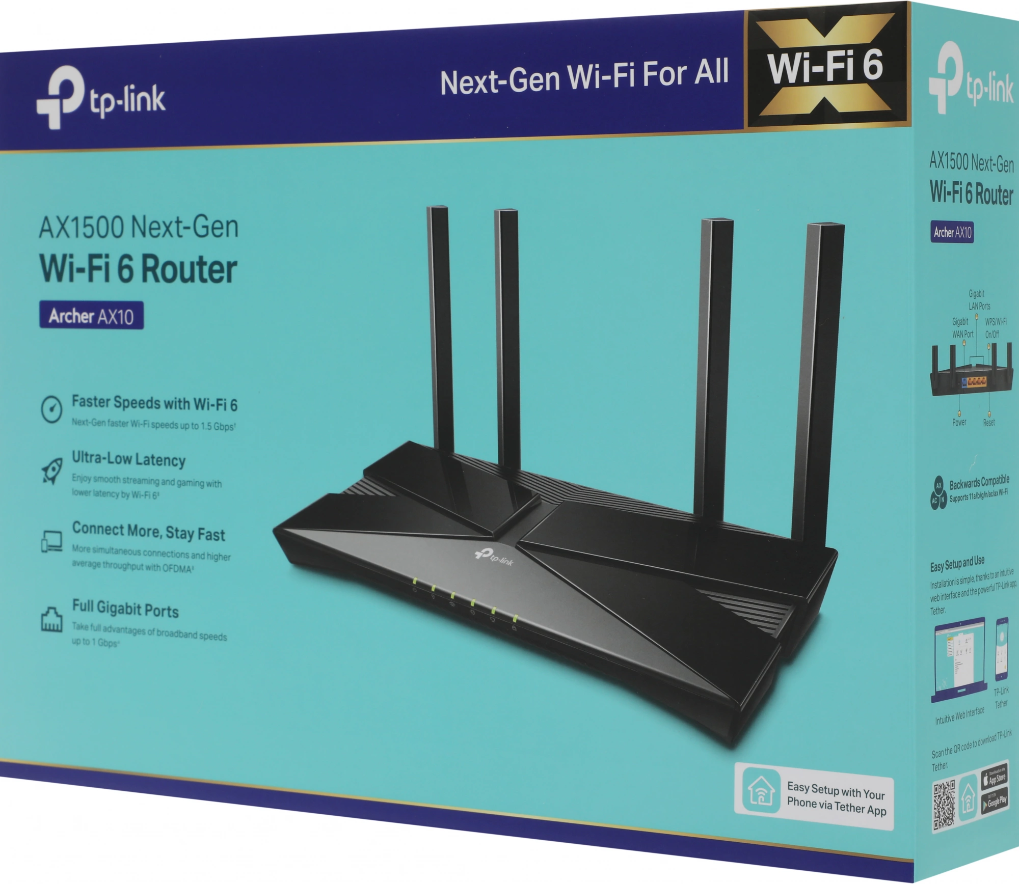 TP-Link Archer AX10 Двухдиапазонный гигабитный роутер Wi-Fi AX1500 с поддержкой Mesh TP-Link Archer AX10 Двухдиапазонный гигабитный роутер Wi-Fi AX1500 с поддержкой Mesh