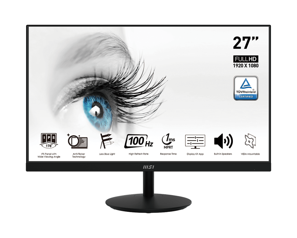 MSI PRO 27&quot; MP271A {IPS 1920x1080 100Hz 1ms 1000:1 300cd 178/178 8bit(6bit+FRC) D-Sub HDMI1.4b DisplayPort1.2a 2x2W Tilt VESA}
