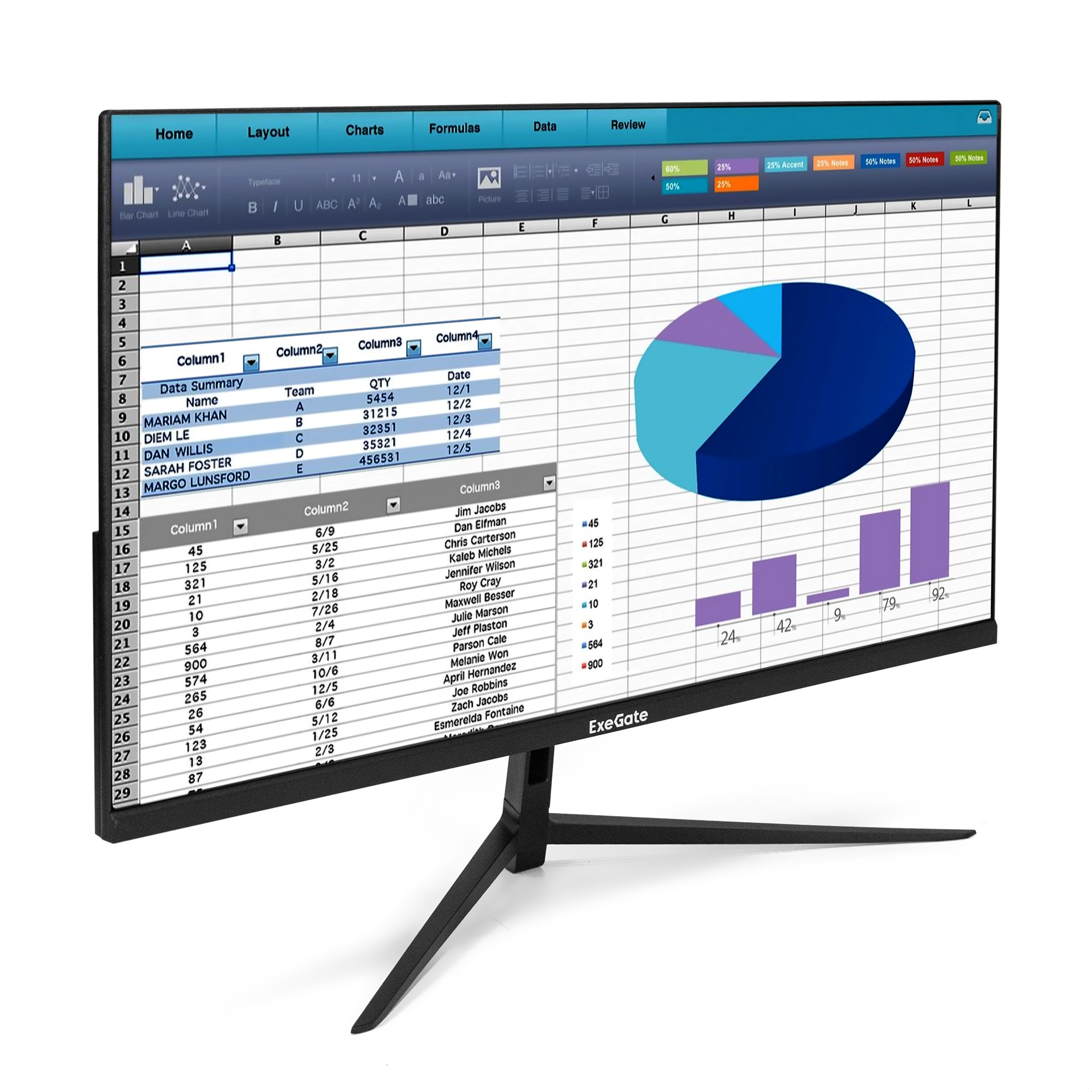 LCD ExeGate 23.8" EV2407 ProSmart черный {VA 1920x1080 75Hz 5ms 16:9 250cd 1000:1 178/178 D-Sub HDMI1.4 VESA регулировка наклона} [EX294427RUS]