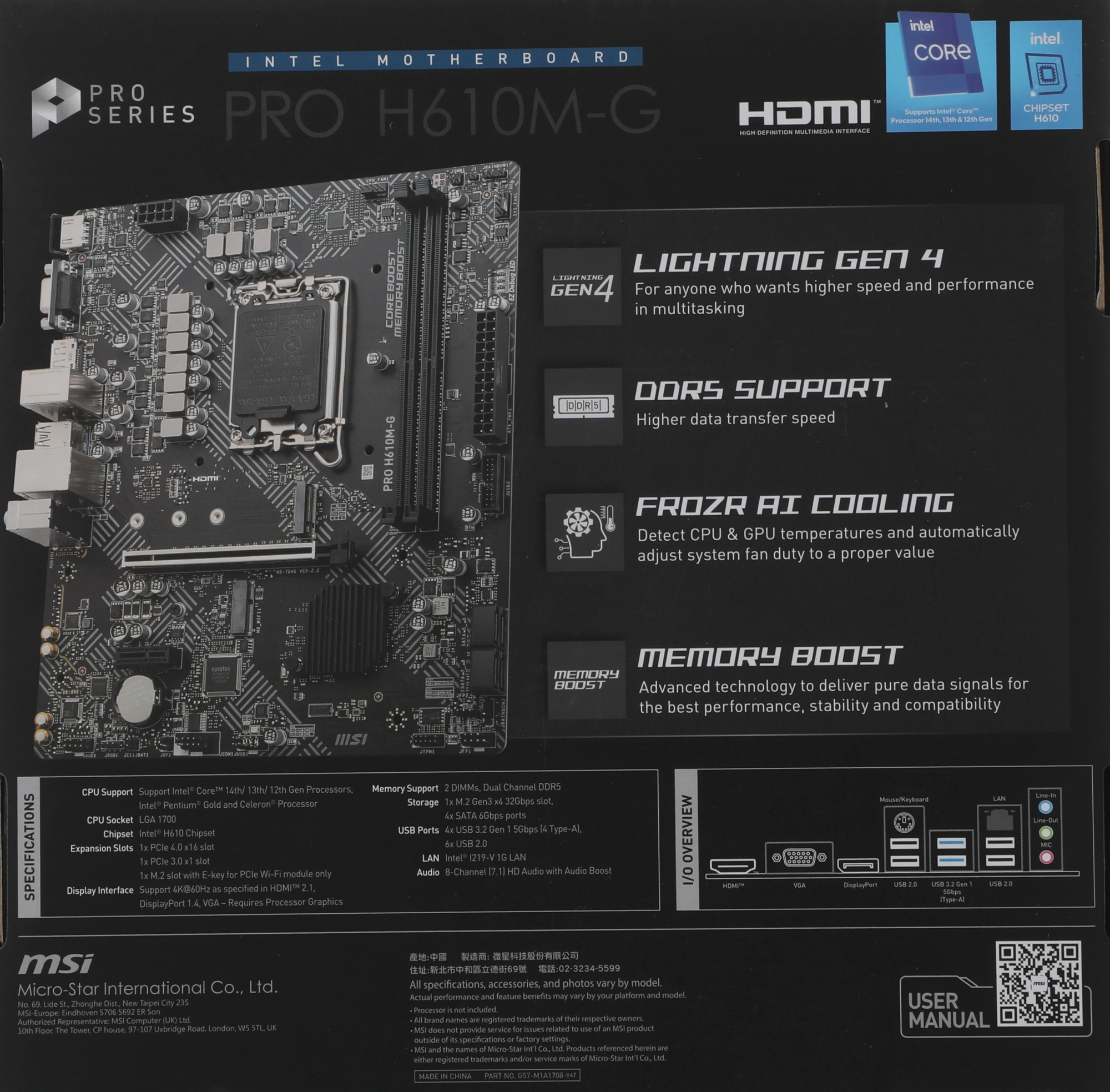 MSI PRO H610M-G