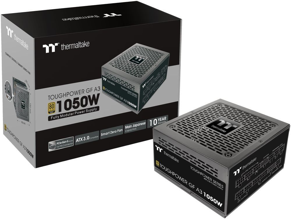 Блок питания Thermaltake Toughpower GF A3 Gen.5,  1050Вт,  140мм,  черный, retail [ps-tpd-1050fnfage-h]