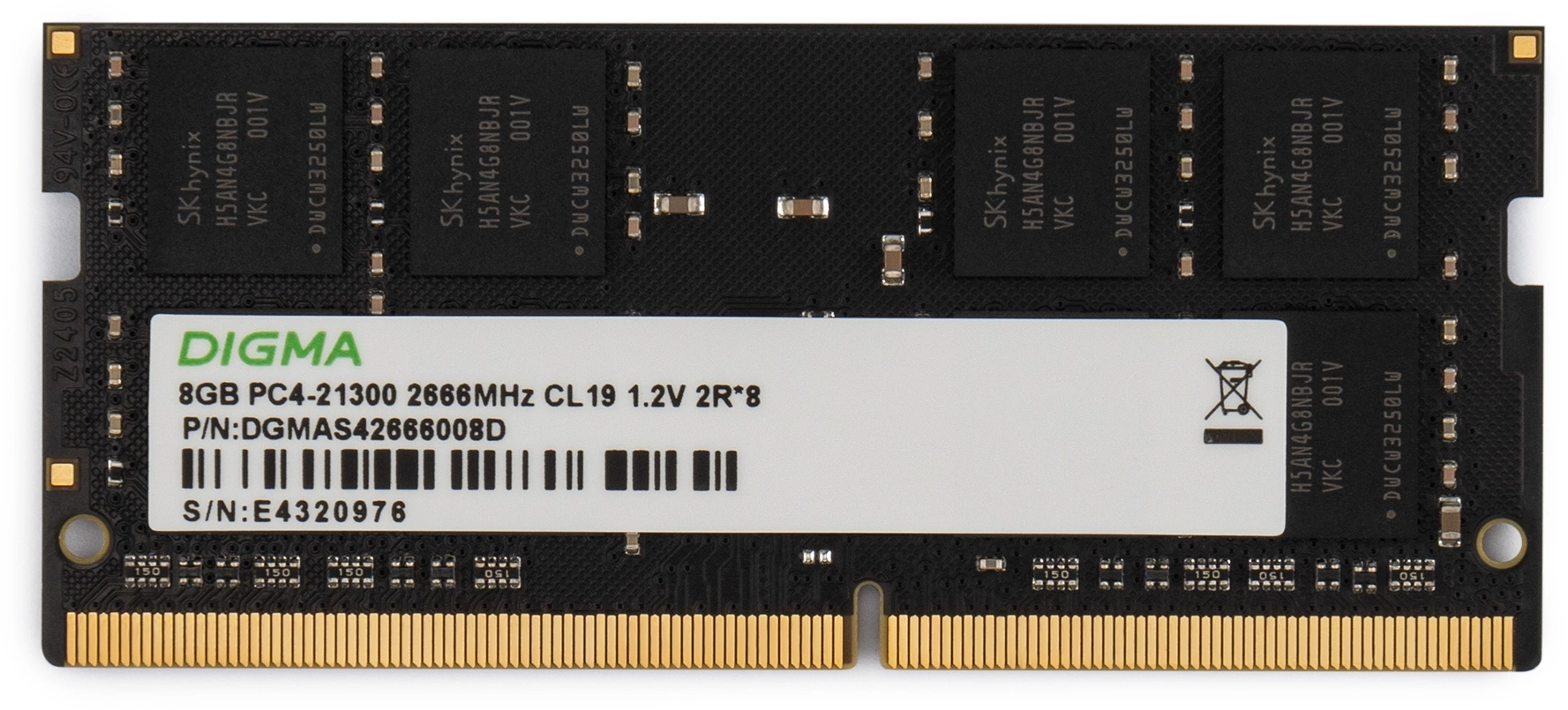 Digma DDR4 SODIMM 8GB DGMAS42666008D PC4-21300, 2666MHz