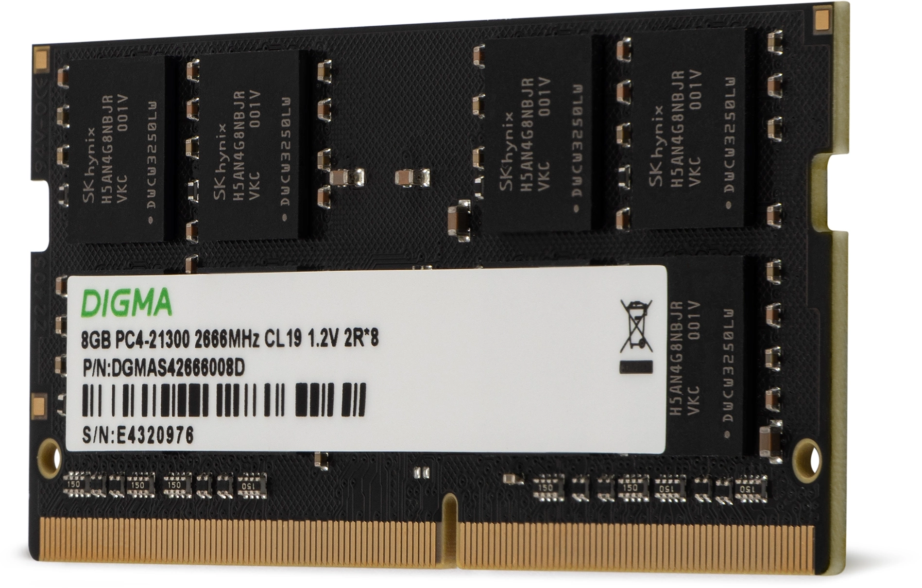 Digma DDR4 SODIMM 8GB DGMAS42666008D PC4-21300, 2666MHz