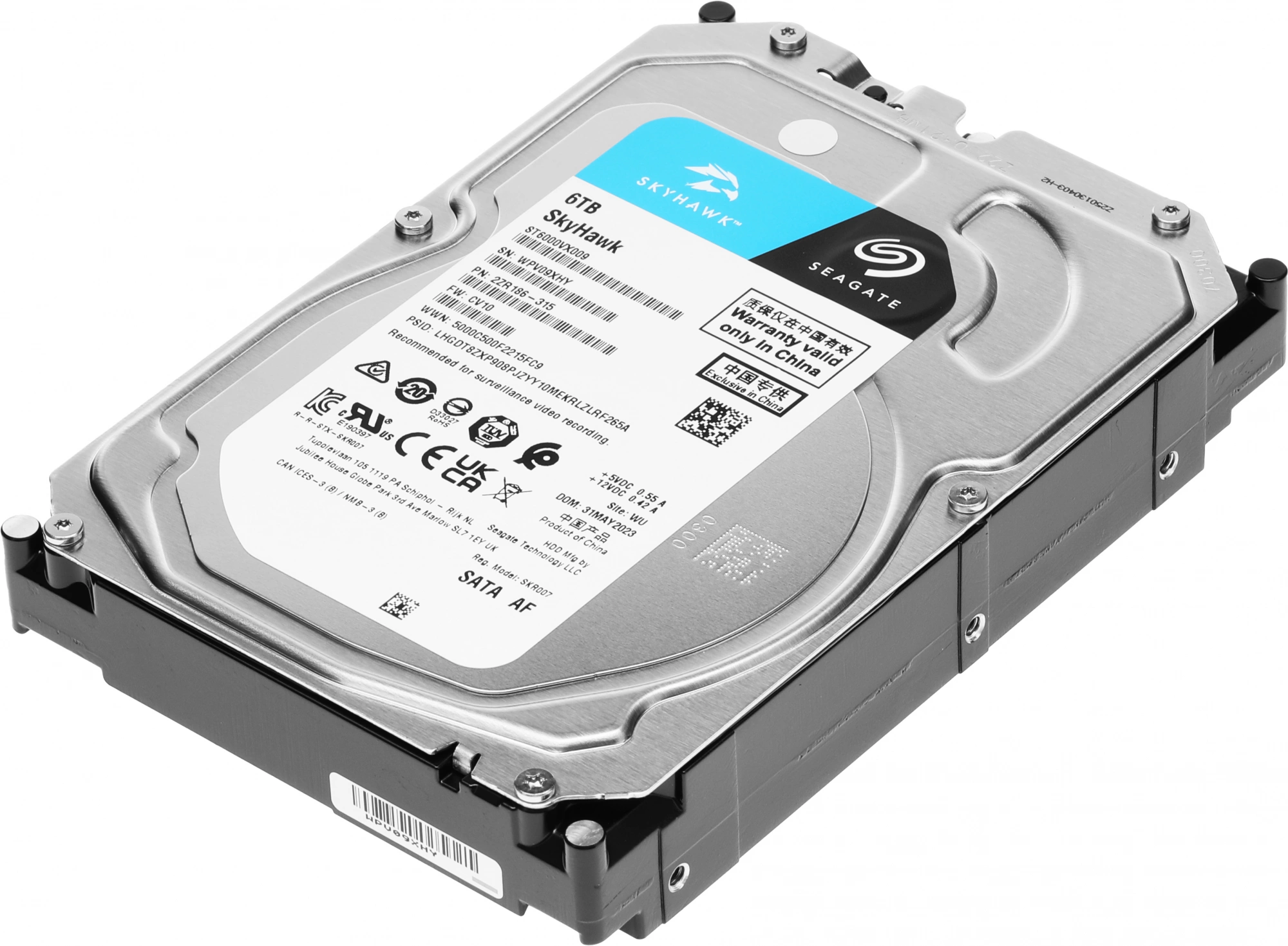 6TB Seagate SkyHawk (ST6000VX009) {SATA 6 Гбит/с, 5400 rpm, 256 mb buffer}