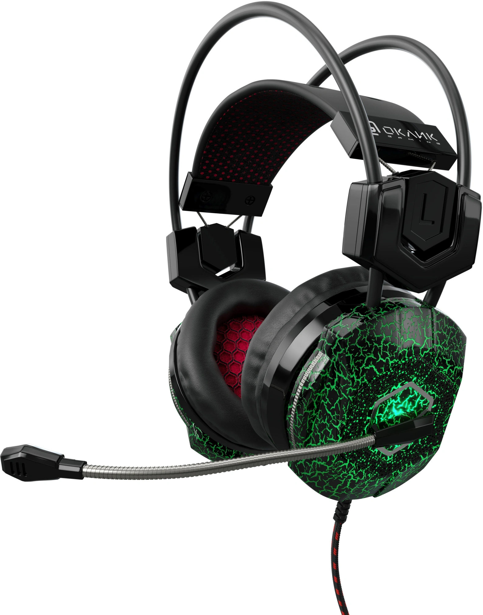 Oklick HS-L500G TOXIC черный 2.2м мониторные оголовье (472656) Oklick HS-L500G TOXIC черный 2.2м мониторные оголовье (472656)