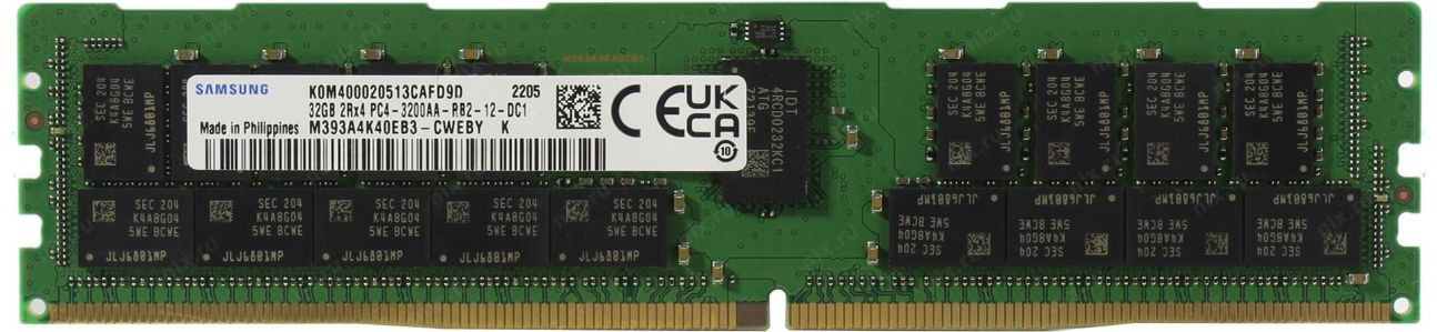 Samsung DDR4 32GB RDIMM (PC4-25600) 3200MHz ECC Reg  1.2V M393A4K40EB3-CWEBY