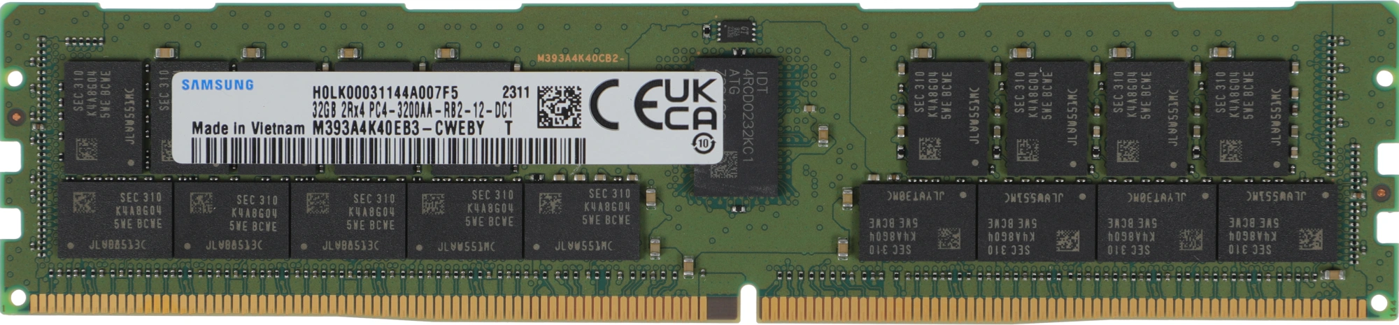 Samsung DDR4 32GB RDIMM (PC4-25600) 3200MHz ECC Reg  1.2V M393A4K40EB3-CWEBY