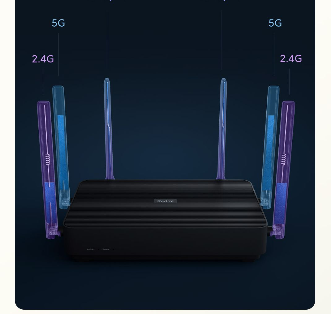 Wi-Fi роутер Xiaomi Mi Aiot AX6S, AX3200, черный [redmi ax6s wifi 6 ax3200]