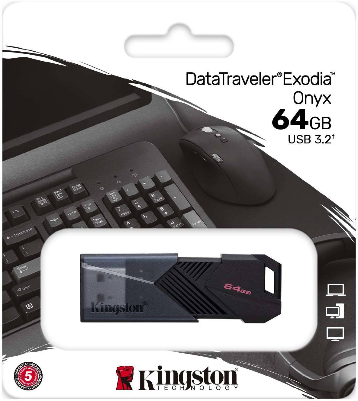 Kingston USB Drive 64GB DataTraveler Exodia Onyx  USB3.2 черный