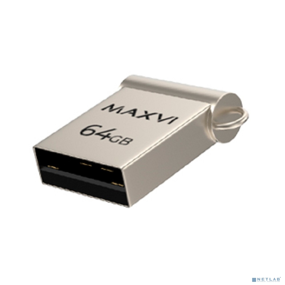 Maxvi USB Drive 64GB MM metallic silver, мини, металл, USB 2.0 Maxvi USB Drive 64GB MM metallic silver, мини, металл, USB 2.0