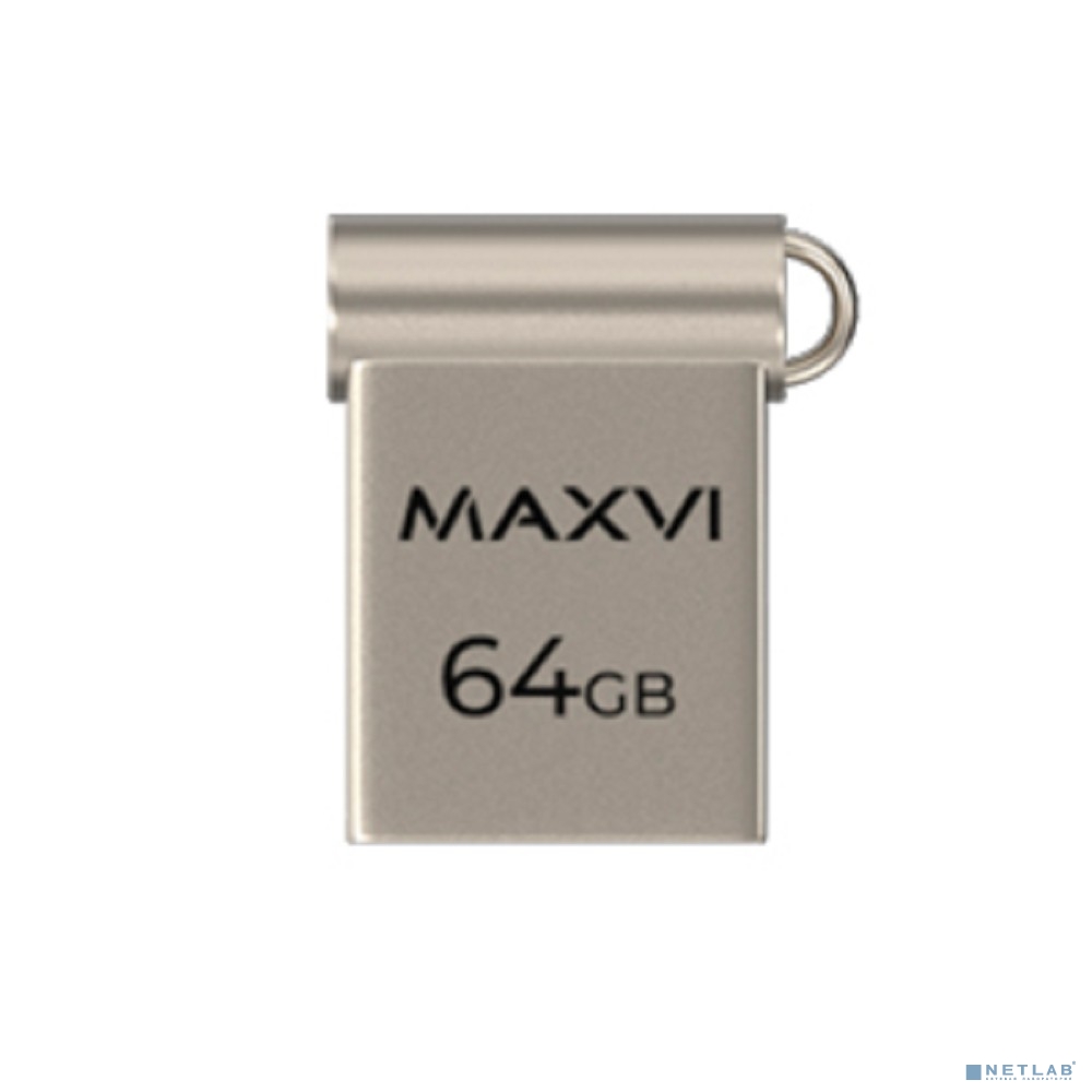 Maxvi USB Drive 64GB MM metallic silver, мини, металл, USB 2.0 Maxvi USB Drive 64GB MM metallic silver, мини, металл, USB 2.0