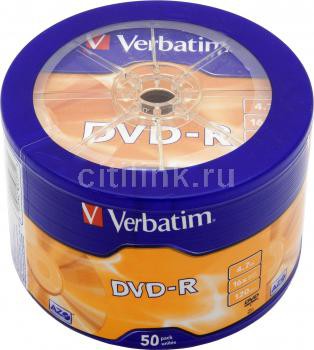 Verbatim  Диски DVD-R  4.7Gb 16-х, 50шт. Shrink (43731)