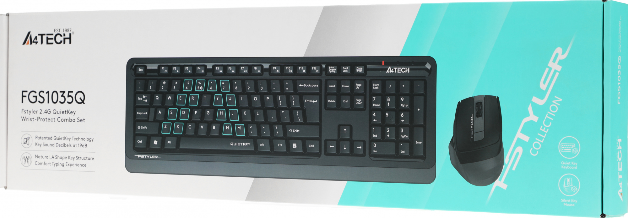 Комплект кл-ра+мышь беспров A4Tech Fstyler FGS1035Q клав:черный/серый мышь:черный/серый USB беспроводная Multimedia (FGS1035Q GREY) Комплект кл-ра+мышь беспров A4Tech Fstyler FGS1035Q клав:черный/серый мышь:черный/серый USB беспроводная Multimedia (FGS1035Q GREY)