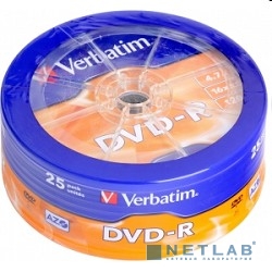 Verbatim Диски DVD-R 4.7Gb 16-х, 25шт. Shrink (43730)