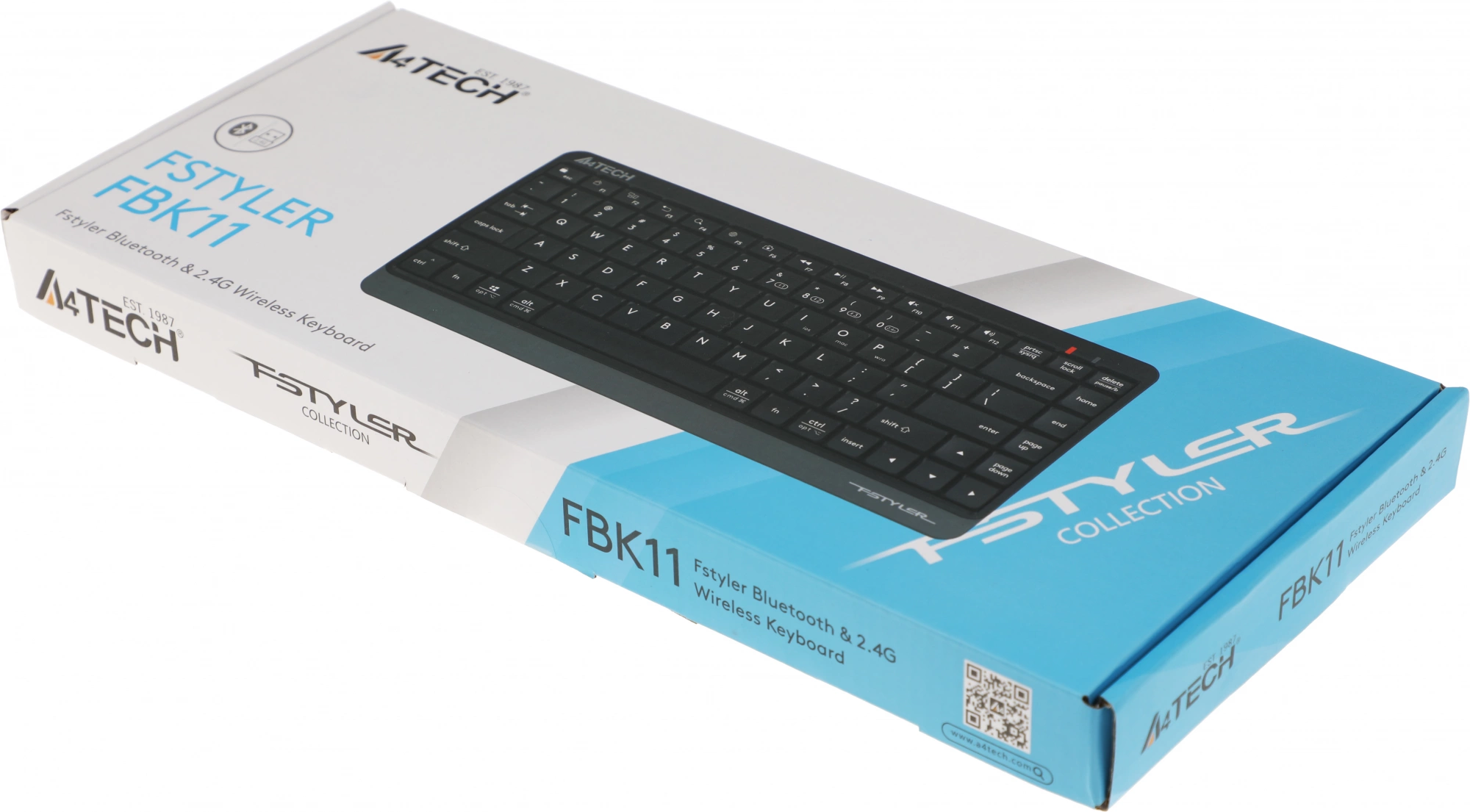 Клавиатура A4Tech Fstyler FBK11 черный/серый USB беспроводная BT/Radio slim [1595334]