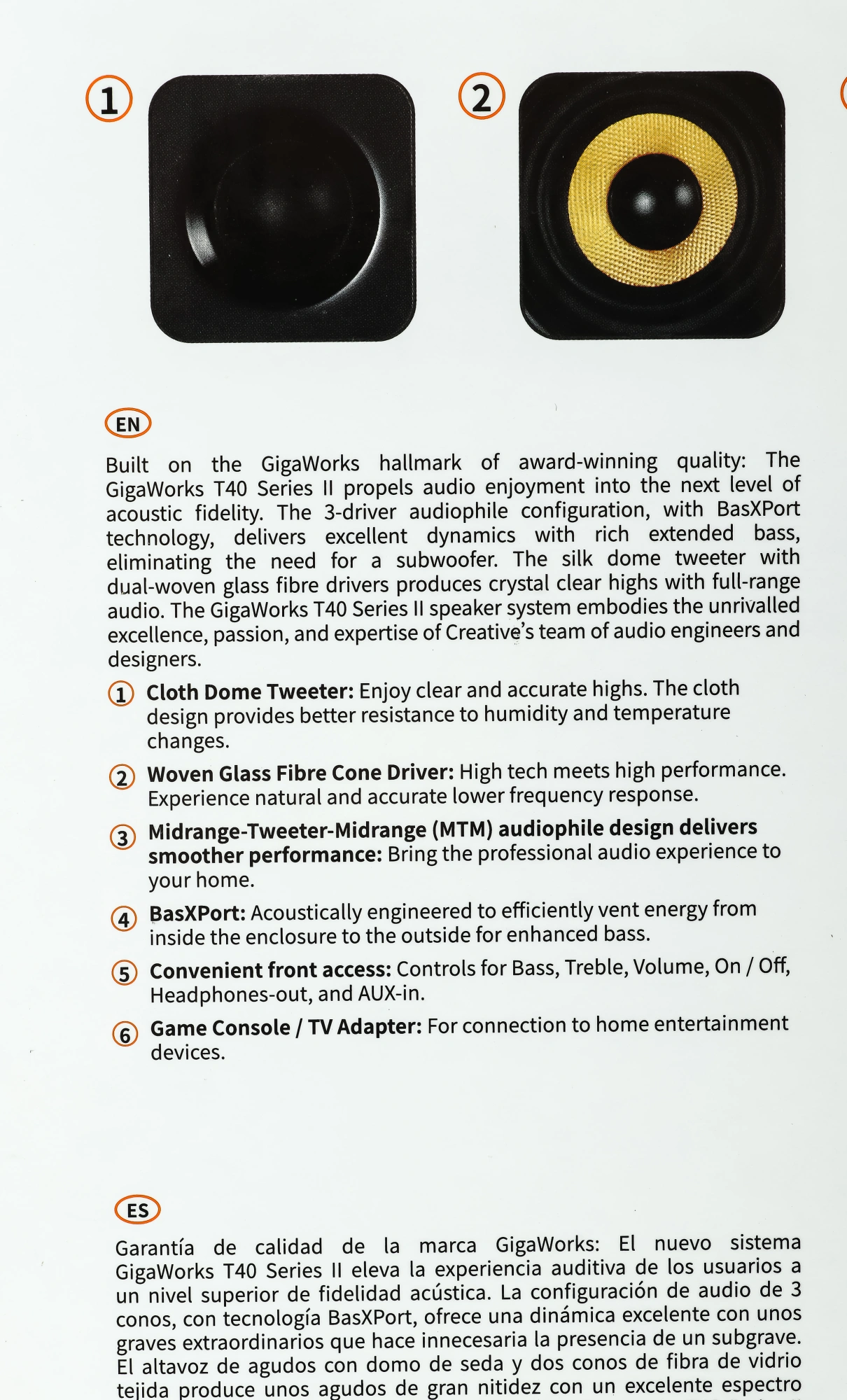Creative GigaWorks T40 series II 2.0 черный 28Вт (51MF1615AA000)
