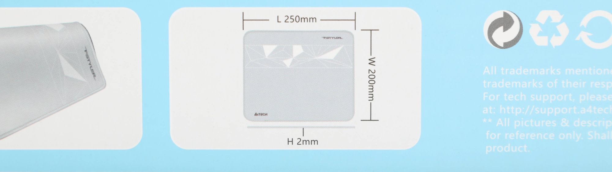 Коврик для мыши A4Tech FStyler FP20 Мини серый (FP20 SILVER)