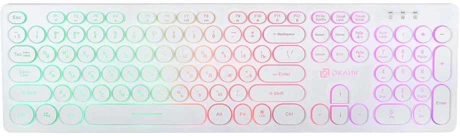 Oklick 420MRL white USB slim Multimedia LED [1091227]