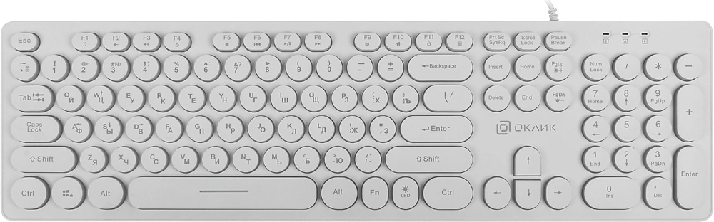 Oklick 420MRL white USB slim Multimedia LED [1091227]