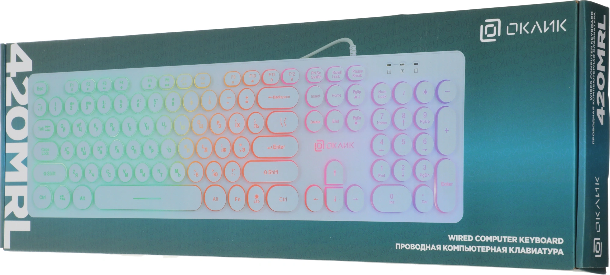 Oklick 420MRL white USB slim Multimedia LED [1091227]