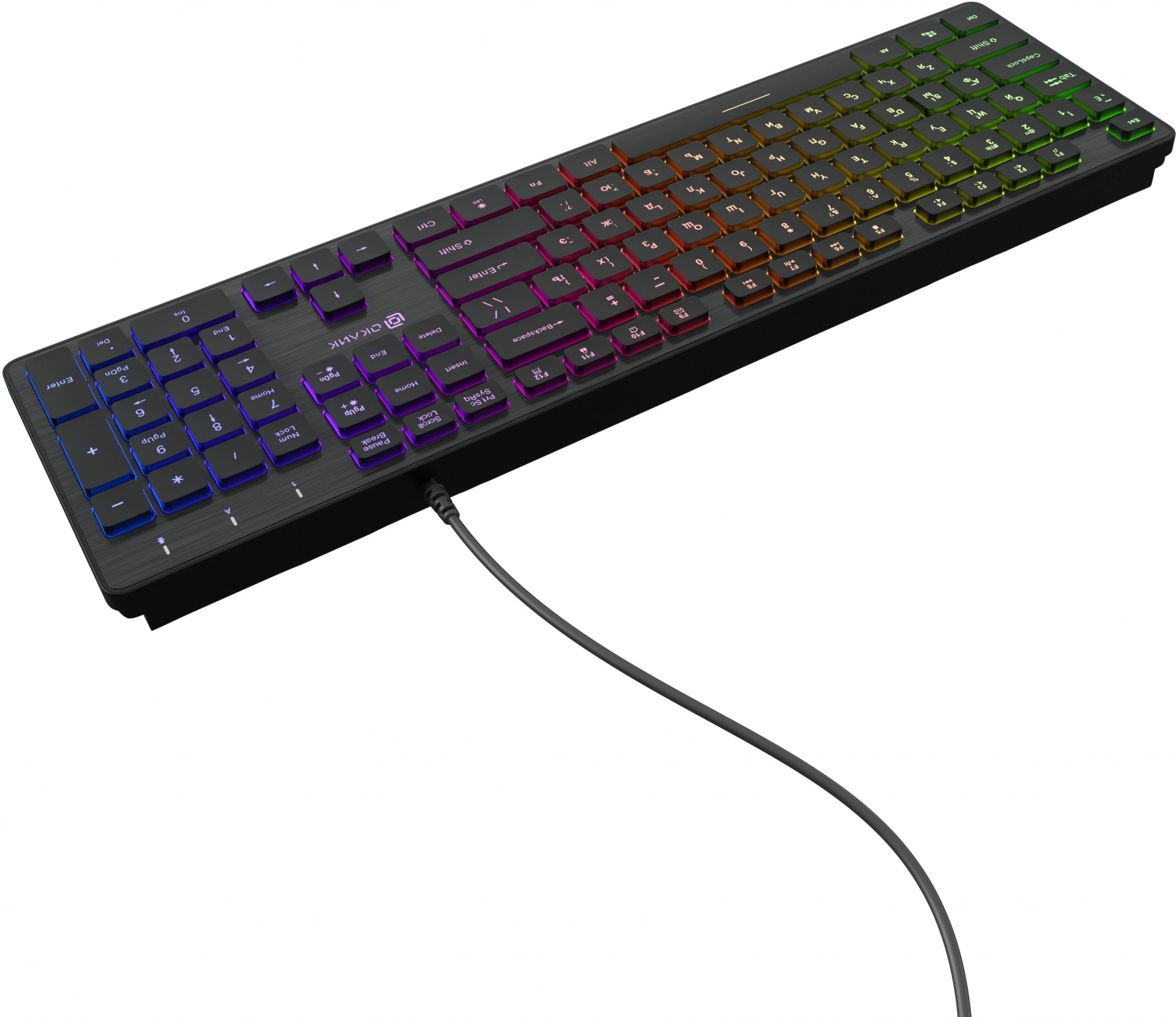 Клавиатура Oklick 550ML черный USB slim Multimedia LED [1061617]