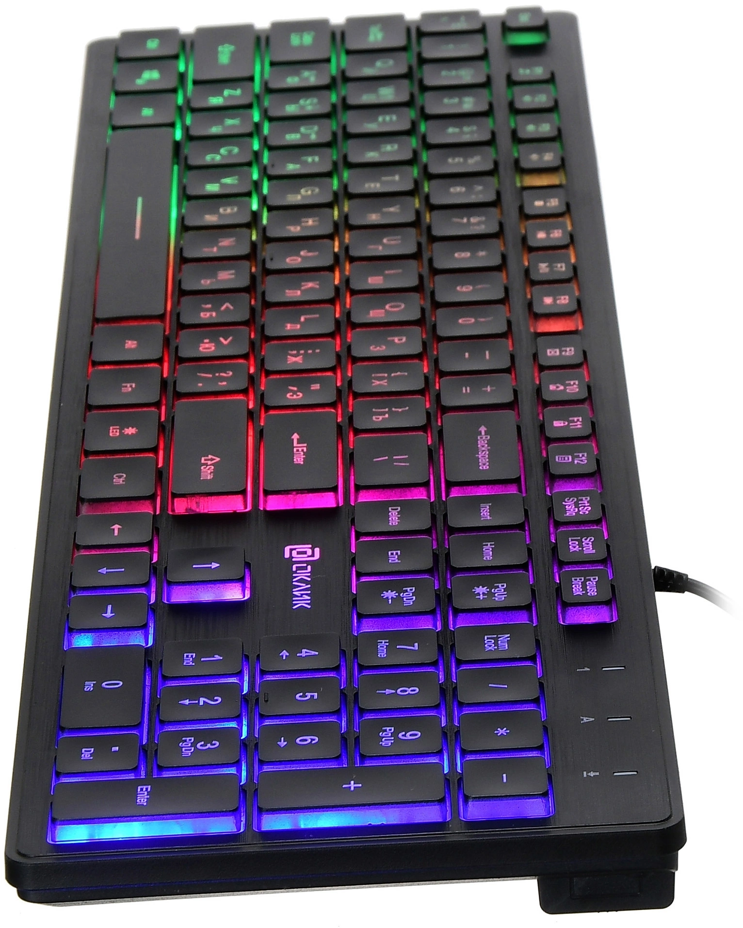 Клавиатура Oklick 550ML черный USB slim Multimedia LED [1061617]