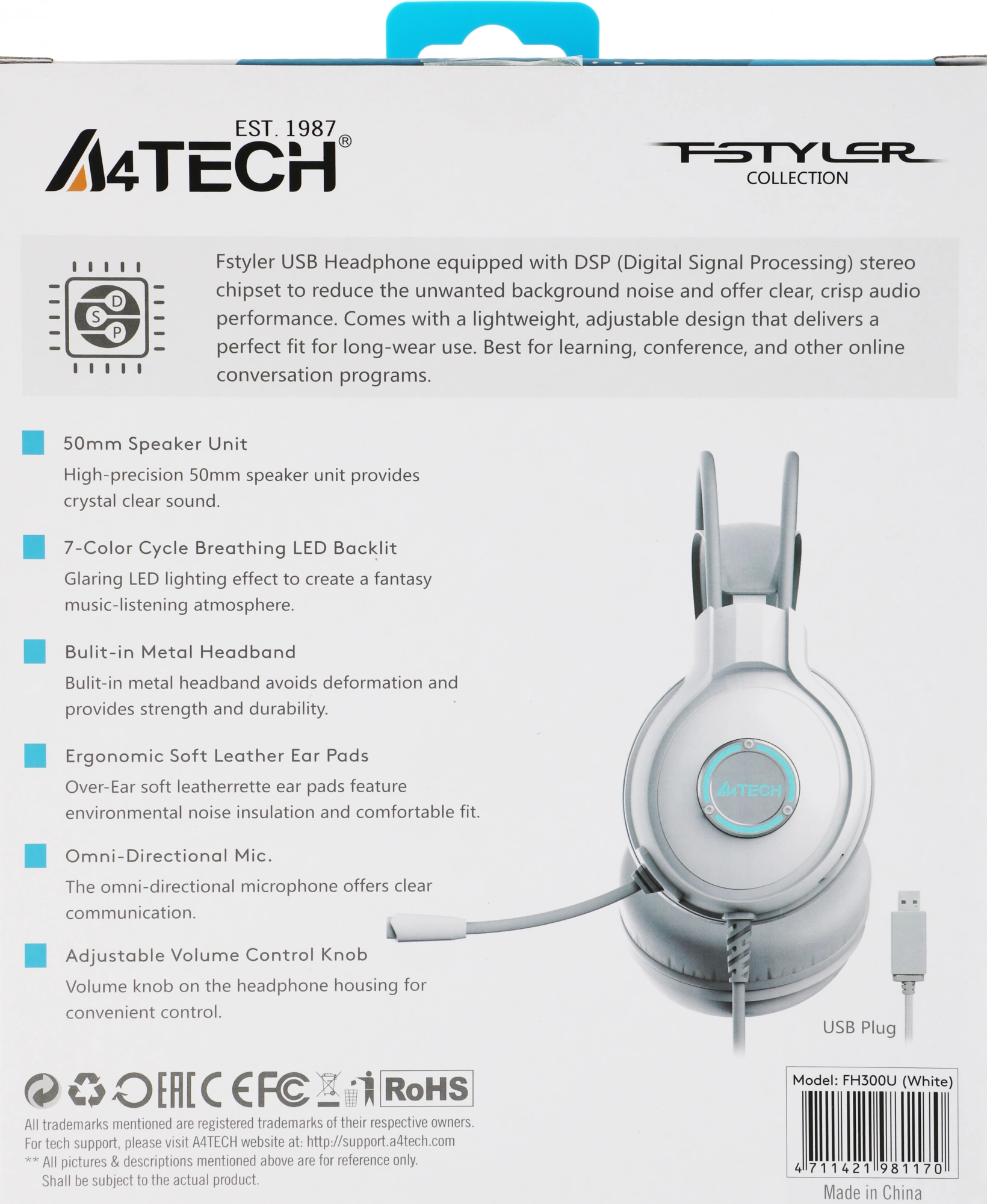 A4TECH FH300U WHITE